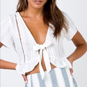 Princess Polly Cretans Tie Crop Top